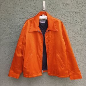 EUC VINTAGE GOLDEN FLEECE Industrial Outwear Orange Double Zipper Lined Coat 48